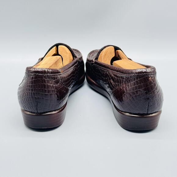 SAS Shoes Womens 5.5 Brown Tripad Comfort Loafers Croc Embossed Slip On USA - Picture 6 of 10